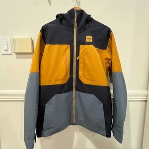 Men's Navy, Coral and Yellow Ski/Snowboard Jacket